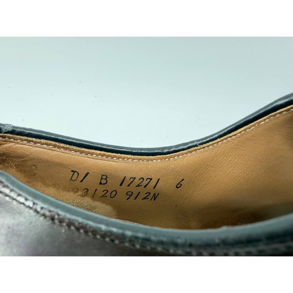Men’s Burgundy Leather Cap Toe Oxford Dress Shoes Size 6 Made in Italy - Picture 6 of 11